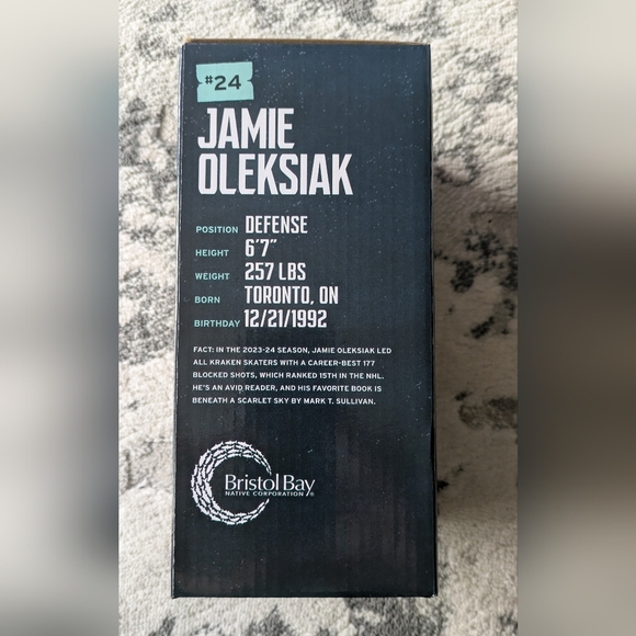 New Jamie Oleksiak Bobblehead NHL Seattle Kraken 2025 #24 - Picture 2 of 6
